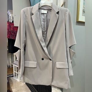 NEW Boutique Oversized Elbow Cutout Collared Blazer Jacket